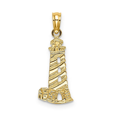 14K Yellow Gold Polished Lighthouse with Side Building Charm at $ 64.04 only from Jewelryshopping.com