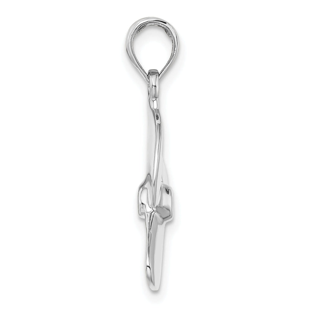 14K White Gold 3-D Polished Finished Three Blade Boat Propeller Charm