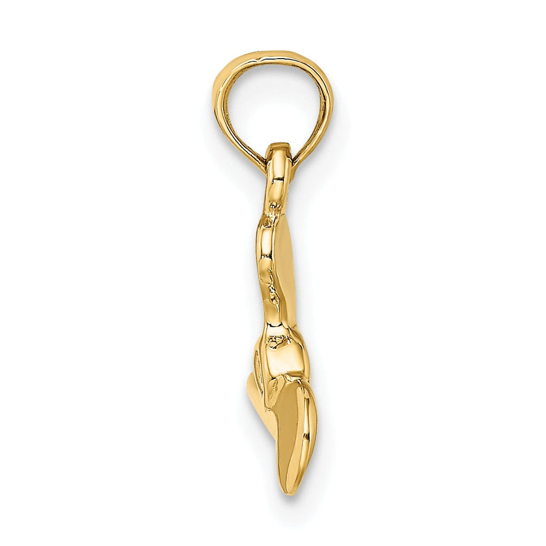 14K Yellow Gold 3-D Polished Finished Mini Three Blade Boat Propeller Charm