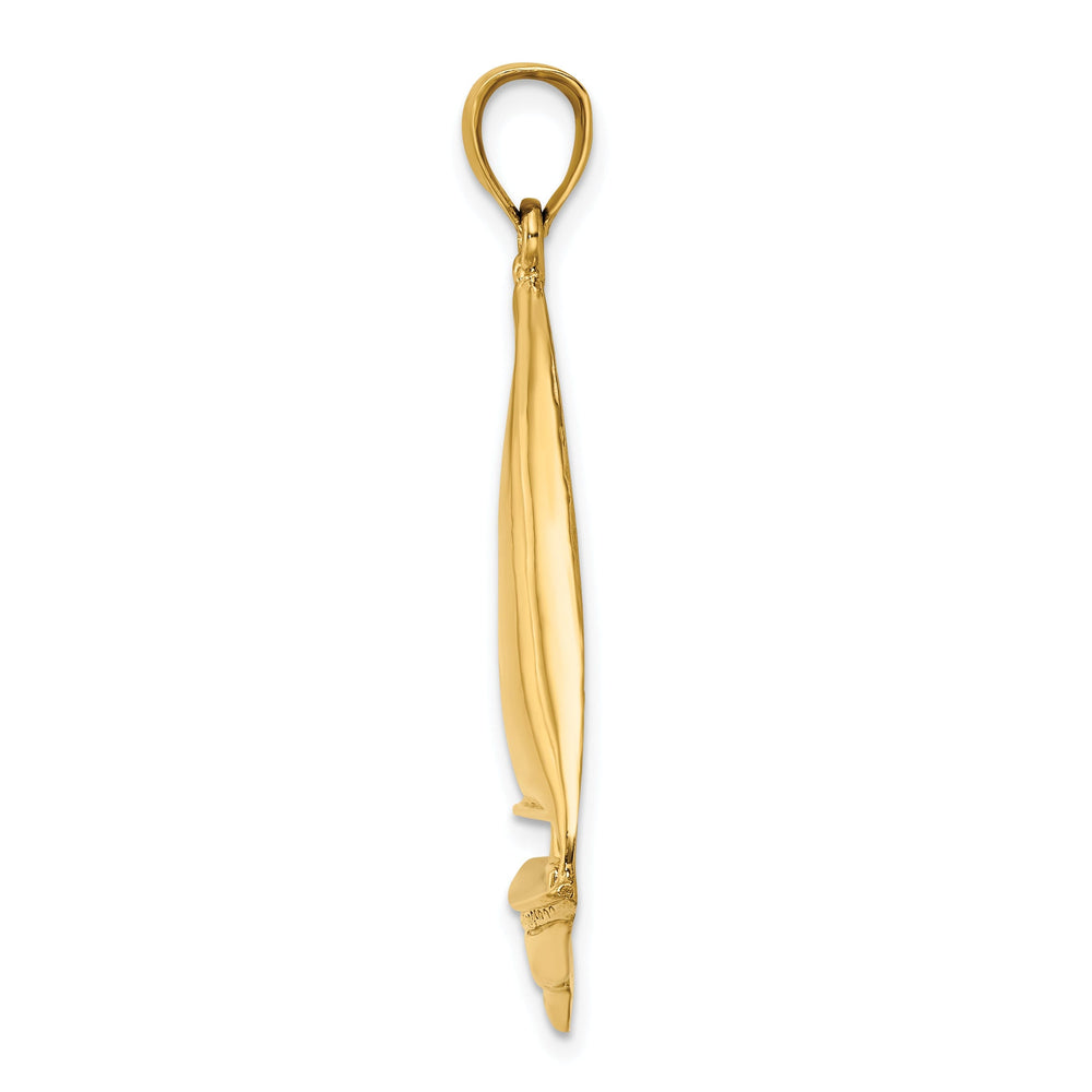 14K Yellow Gold Polished Finished Sailboat Charm Pendant