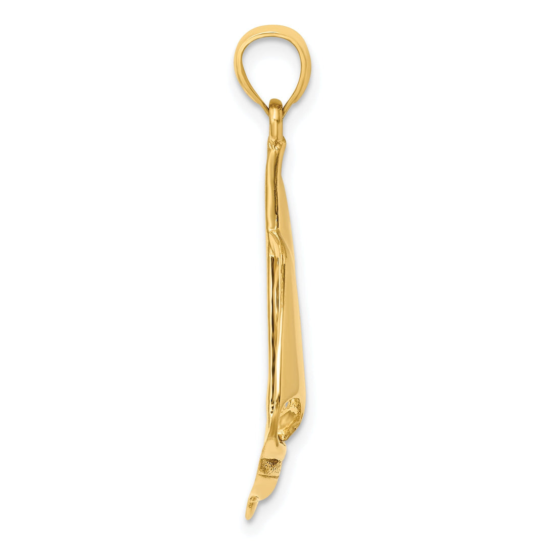 14K Yellow Gold Polished Finished Sailboat Charm Pendant