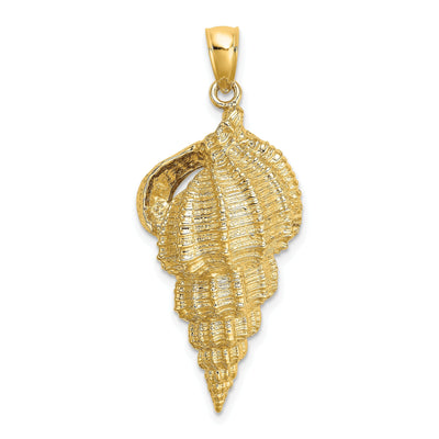 14K Yellow Gold Open Back Solid Polish Textured Finish Wentletrap Shell Charm Pendant at $ 455.31 only from Jewelryshopping.com