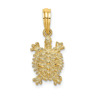 14k Yellow Gold Casted Solid Polished and Textured Finish Land Turtle Charm Pendant at $ 94.27 only from Jewelryshopping.com
