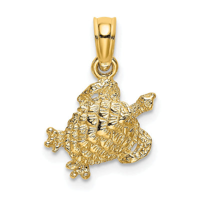 14k Yellow Gold Solid Polished and Textured Finish Sea Turtle Charm Pendant at $ 60.04 only from Jewelryshopping.com