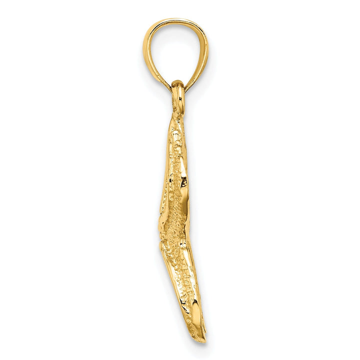 14K Yellow Gold Polished Textured Finish Starfish Charm Pendant