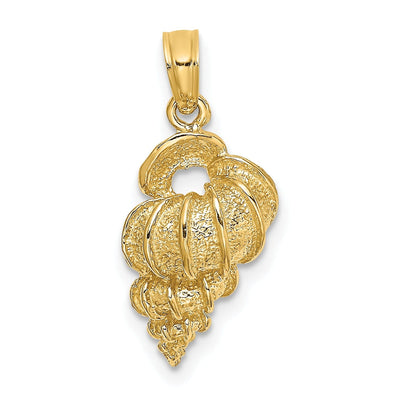 14K Yellow Gold Open Back Polish Texture Finish Soild Wentletrap Shell Charm Pendant at $ 135.08 only from Jewelryshopping.com