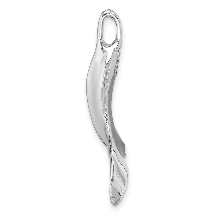 14K White Gold Polished Finish 3-Dimensional Whale Tail Chain Slide Will not fit Omega Chain