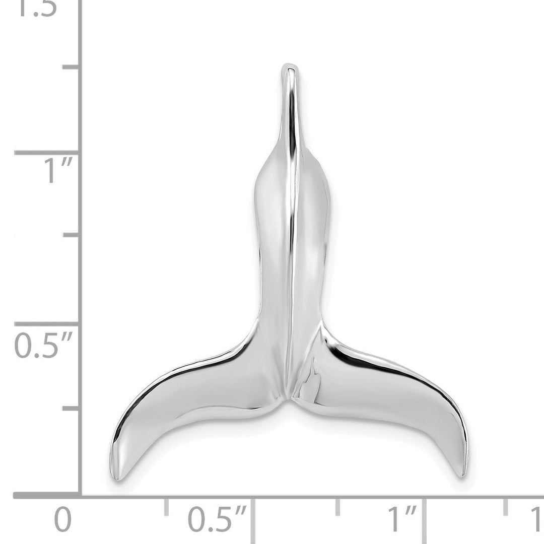 14K White Gold Polished Finish 3-Dimensional Whale Tail Chain Slide Will not fit Omega Chain