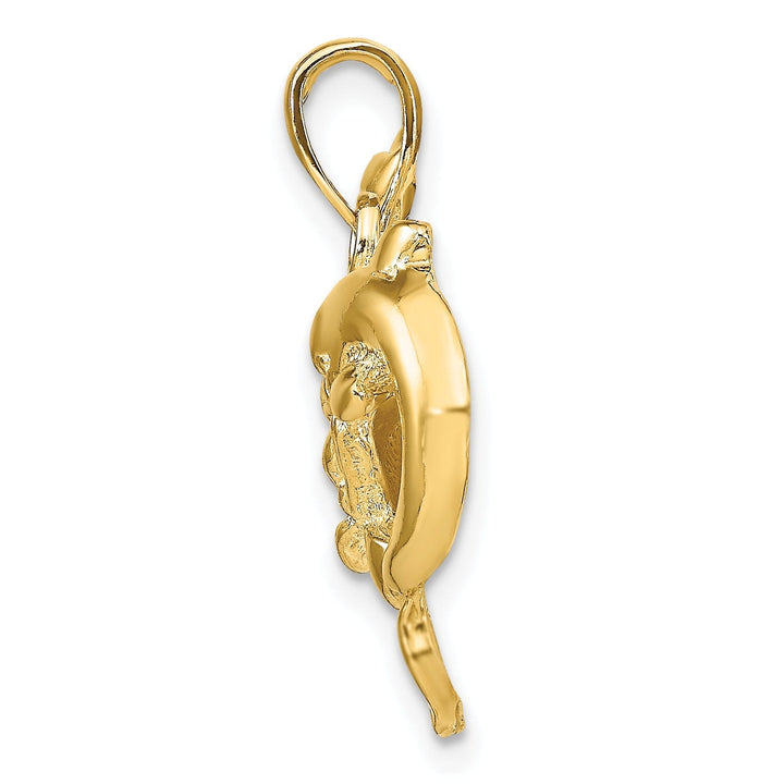 14k Yellow Gold Solid Polished Dolphins Charm Pendant