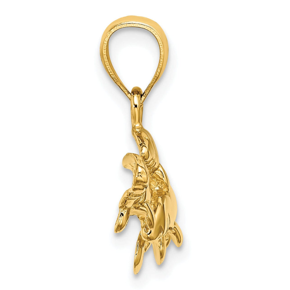 14k Yellow Gold Polished Finish Family of Three Manatee Design Pendant