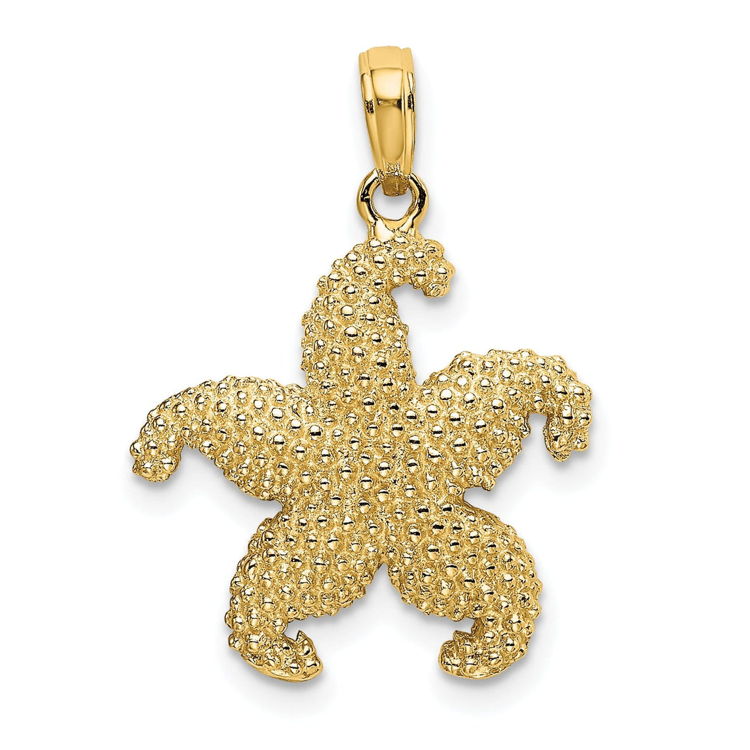 14K Yellow Gold Solid Polished Finish Starfish Charm Pendant