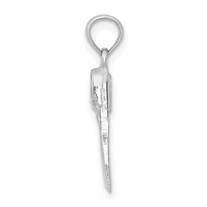 14K White Gold Polish Finish Scuba Flipper Charm Pendant