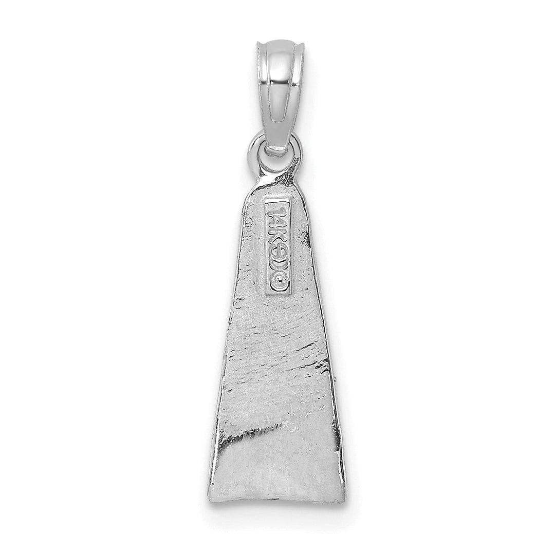 14K White Gold Polish Finish Scuba Flipper Charm Pendant