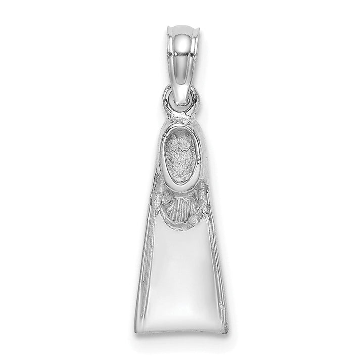 14K White Gold Polish Finish Scuba Flipper Charm Pendant