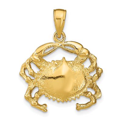 14k Yellow Gold Polish Textured Finish Crab Charm Pendant at $ 331.01 only from Jewelryshopping.com
