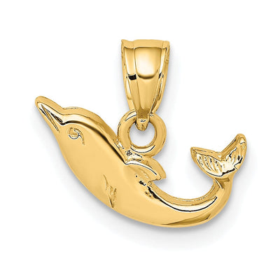14k Yellow Gold Casted Solid Polished Finish Mini Dolphin Charm Pendant at $ 46.04 only from Jewelryshopping.com