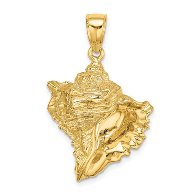 14K Yellow Gold Solid Polished Textured Finish Conch Shell Charm Pendant at $ 591.14 only from Jewelryshopping.com