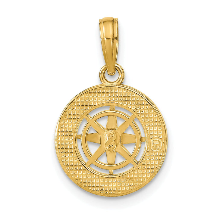 14K Yellow Gold Polished Finish Boating Nautical Compass Charm Pendant are Great Gift For Men