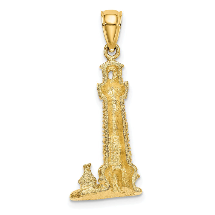 14K Yellow Gold Polished Finish 2-D Assateague Island Lighthouse, Va Charm