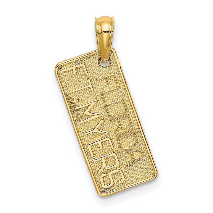 14K Yellow Gold Polished Textured Finish FT. MYERS FLORIDA License Plate Charm Pendant