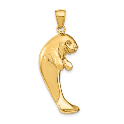 14K Yellow Gold Polished Finish 2-Dimensional Single Manatee Charm Pendant at $ 729.84 only from Jewelryshopping.com