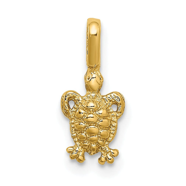 14k Yellow Gold Solid Mini Sea Turtle Charm Pendant