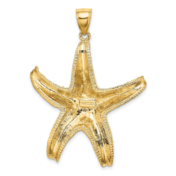 14K Yellow Gold Polished Large Size Starfish Pendant
