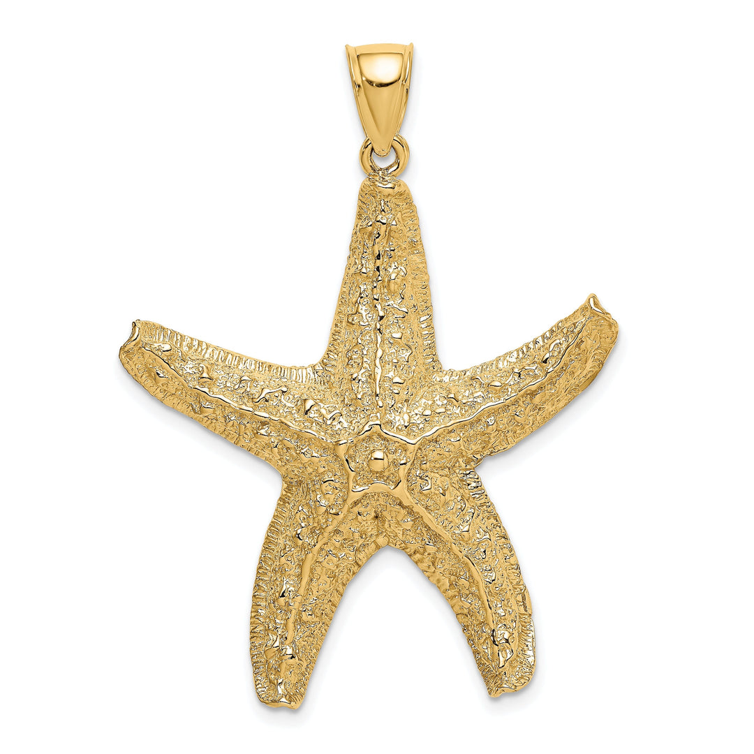 14K Yellow Gold Polished Large Size Starfish Pendant