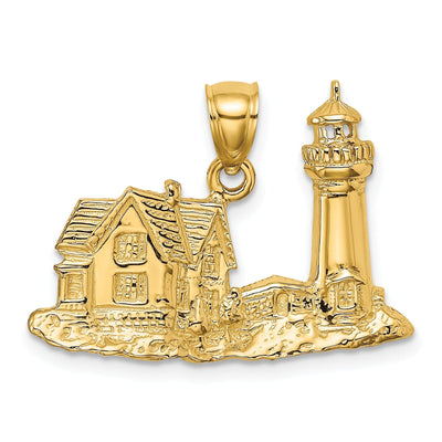 14K Yellow Gold Polished Finish 2-D Nubble Lighthouse Charm at $ 333.83 only from Jewelryshopping.com