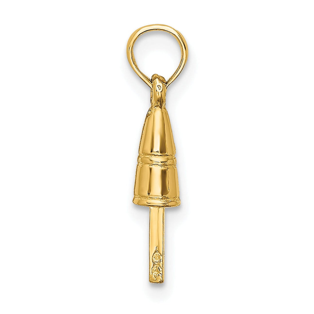 14K Yellow Gold Polished Finish 3-D Buoy Charm Pendant