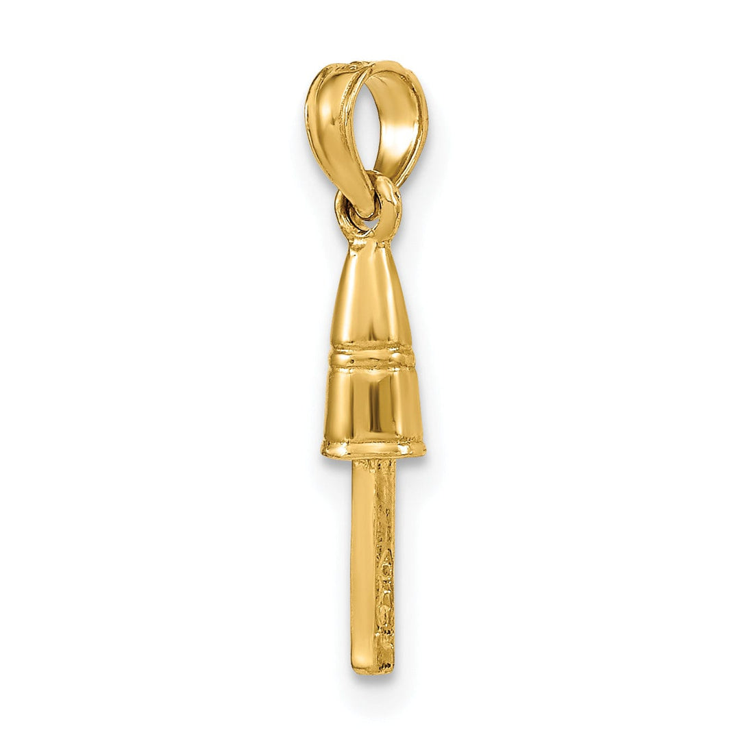 14K Yellow Gold Polished Finish 3-D Buoy Charm Pendant