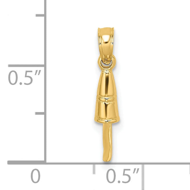 14K Yellow Gold Polished Finish 3-D Buoy Charm Pendant
