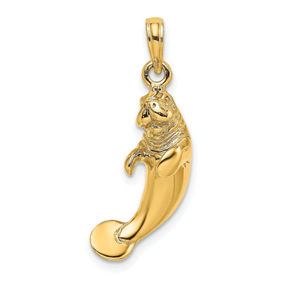 14K Yellow Gold 3-Dimensional Polished Finish Manatee Design Charm Pendant at $ 467.35 only from Jewelryshopping.com
