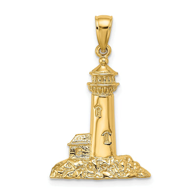 14K Yellow Gold Polished Finished Lighthouse with Side Building Charm at $ 257.53 only from Jewelryshopping.com