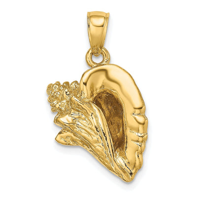 14K Yellow Gold Polished Texture Finish 3-Dimensional Conch Shell Charm Pendant at $ 604.54 only from Jewelryshopping.com