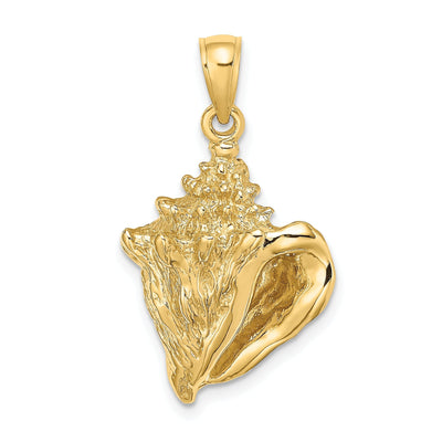 14K Yellow Gold Solid Polished Texture Finish Open Back Conch Shell Charm Pendant at $ 489.75 only from Jewelryshopping.com