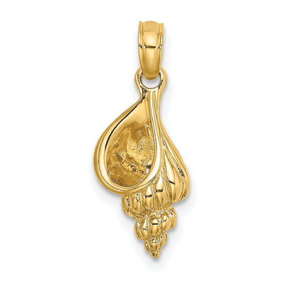 14K Yellow Gold Polishe Textured Finish 3-Dimensional Mini Conch Shell Charm Pendant at $ 141.88 only from Jewelryshopping.com