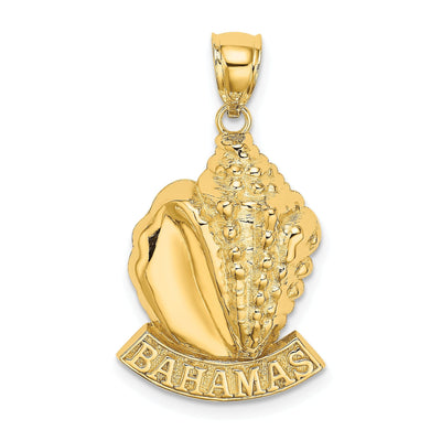 14K Yellow Gold Polished Textured Finish BAHAMAS Conch Sea Shell Charm Pendant at $ 242.98 only from Jewelryshopping.com