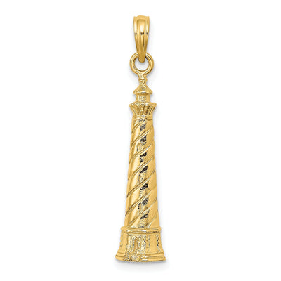 14K Yellow Gold Polished Finish 2-D Cape Hatteras Lighthouse Charm at $ 254.63 only from Jewelryshopping.com