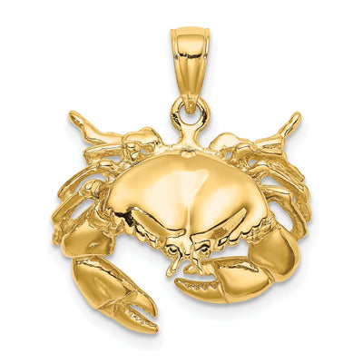 14K Yellow Gold Polished Finish Stone Crab Facing Down Charm Pendant at $ 426.63 only from Jewelryshopping.com
