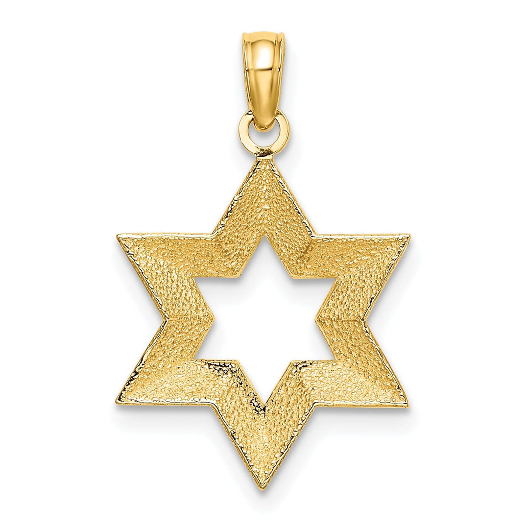 14K Yellow Gold Polished Finish Concave Star Of David Design Pendant