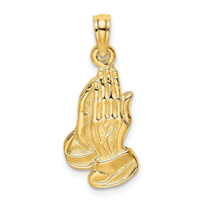 14K Yellow Gold Polish Texture Finish 2-D Praying Hands Charm Pendant at $ 162.3 only from Jewelryshopping.com