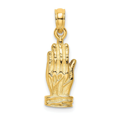 14K Yellow Gold Polished Finish 3-D Praying Hands Charm Pendant at $ 225.47 only from Jewelryshopping.com