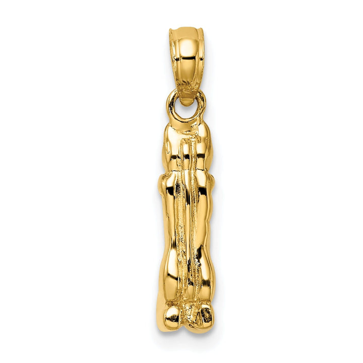 14K Yellow Gold Polished Finish 3-Dimensional MARCO ISLAND Cat Charm Pendant