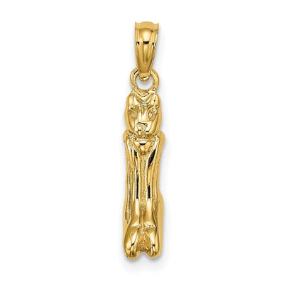 14K Yellow Gold Polished Finish 3-Dimensional MARCO ISLAND Cat Charm Pendant at $ 217.82 only from Jewelryshopping.com
