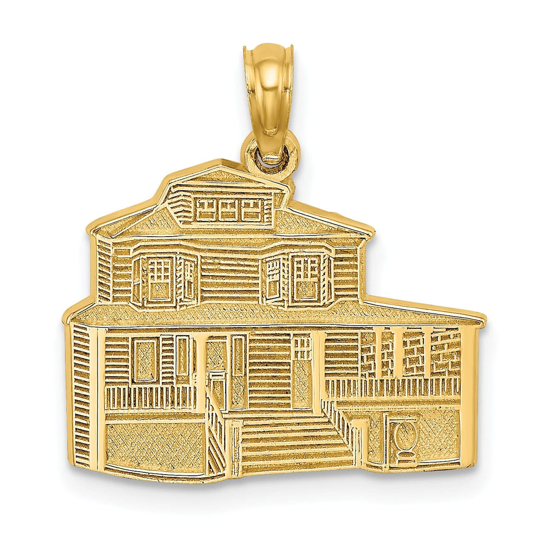 14K Yellow Gold Textured Finish The MANSE BED and BREAKFAST HOUSE- CAPE MAY, NJ Charm Pendant
