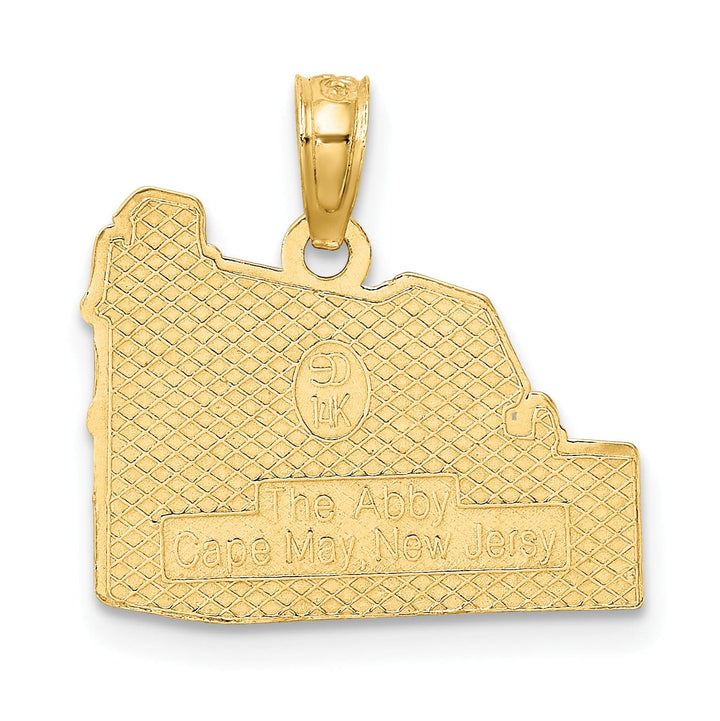 14K Yellow Gold Polished Textured Finish The ABBY HOUSE- CAPE MAY, NJ Charm Pendant