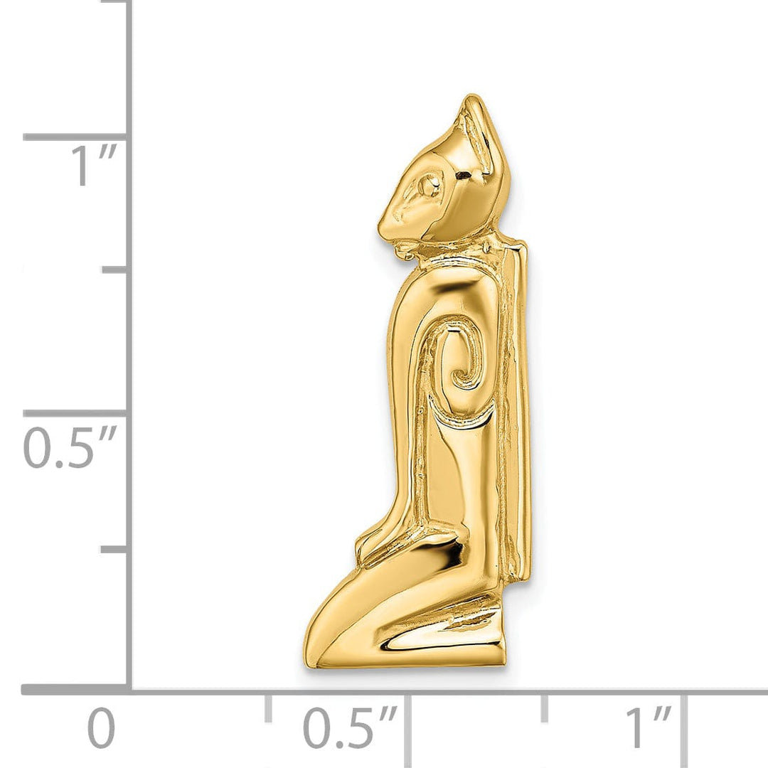 14K Yellow Gold Polish Finish MARCO ISLAND Cat Slide Pendant