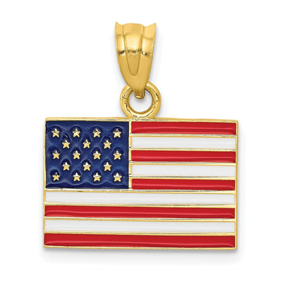 14k Yellow Gold United States Flag Pendant at $ 195.33 only from Jewelryshopping.com