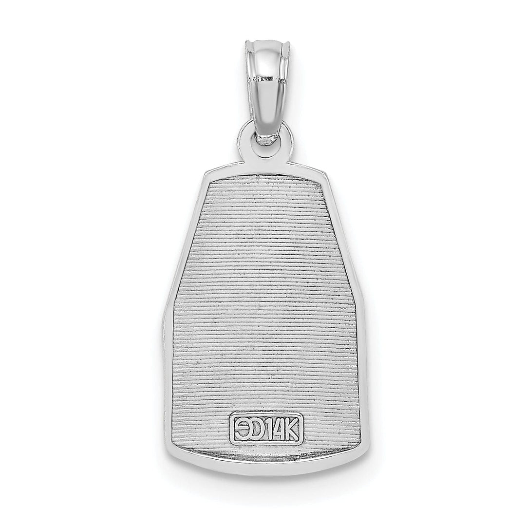 14K White Gold Polished Textured Finish Southern Most Point in the USA 90 Mile From Cuba KEY WEST FL Charm Pendant